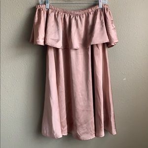 Bronze Off the Shoulder Dress